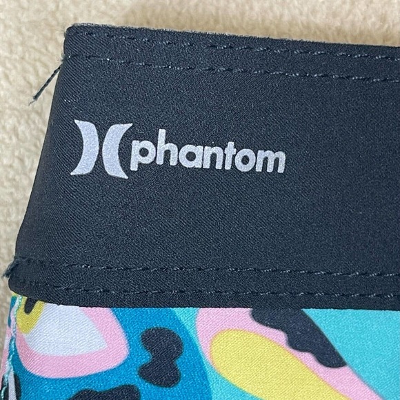 Hurley Phantom Swim Trunk Mens 32 Multicolor Animal Print Drawstring Waist - Picture 9 of 12